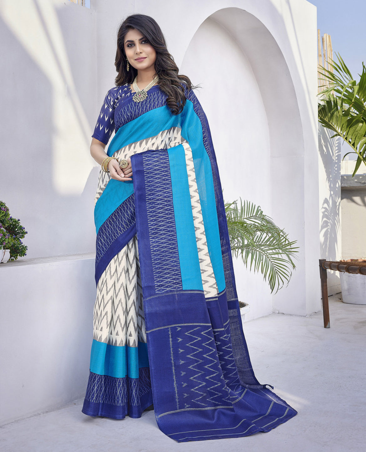 PRINTED KHADI SILK BLENDED SAREE